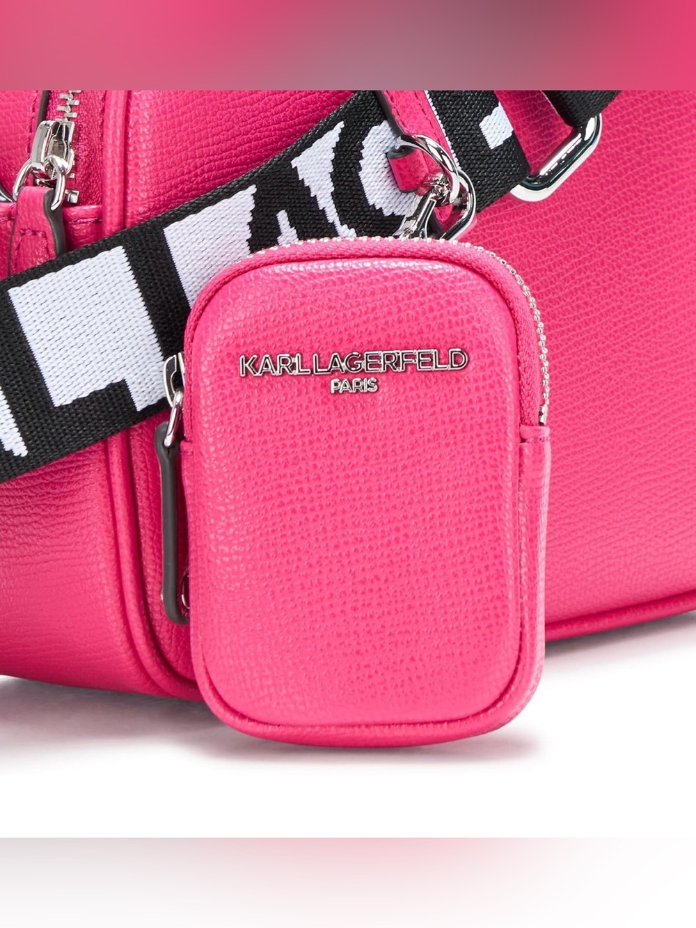 Karl Lagerfeld Paris Maybelle Camera Crossbody Bag in Fuchsia Pink, NWT - Picture 3 of 8